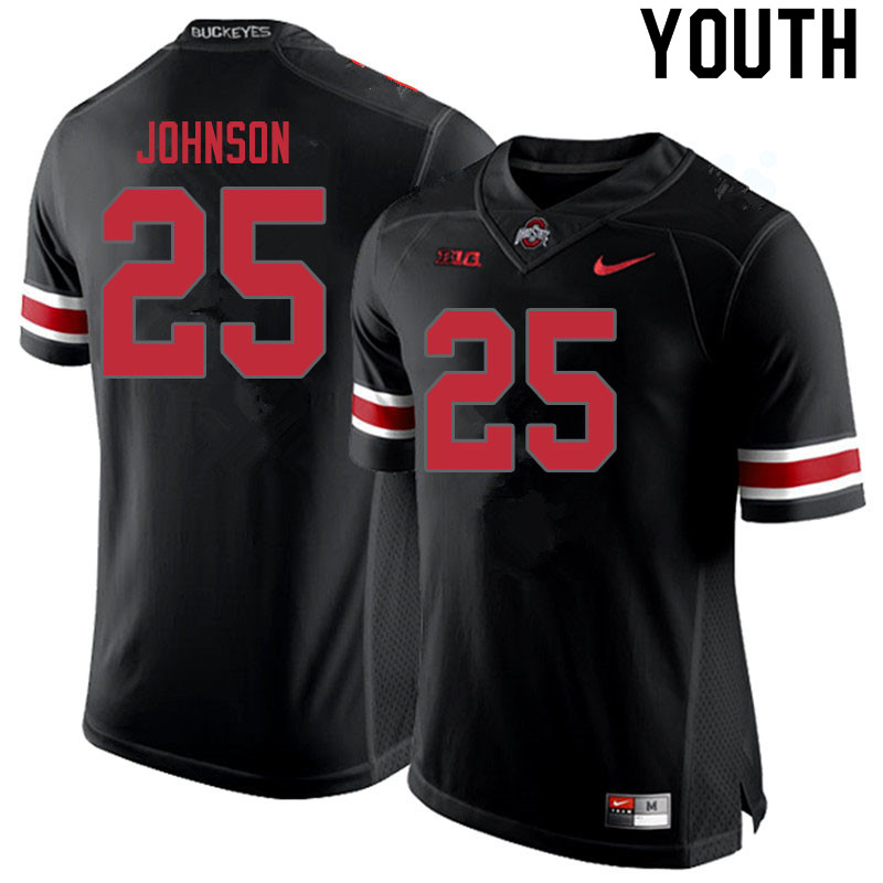 Ohio State Buckeyes Xavier Johnson Youth #25 Blackout Authentic Stitched College Football Jersey